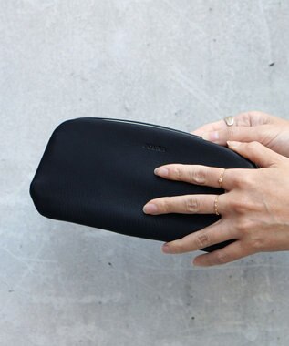 FOLNA RD ソフトレザーロング 天溝がま口 財布 ブラック