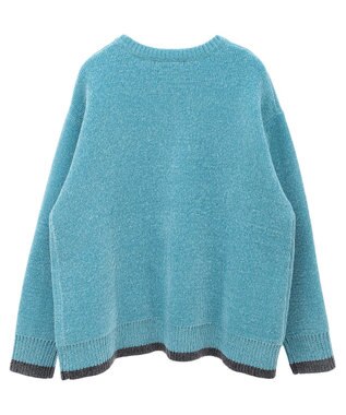 AMERICAN HOLIC バイカラーニットプルオーバー Sax