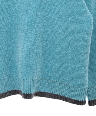 AMERICAN HOLIC バイカラーニットプルオーバー Sax