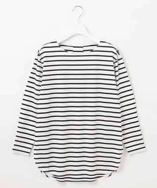 J.PRESS LADIES S ボーダー TEE シャツテール カットソー ブラック系1