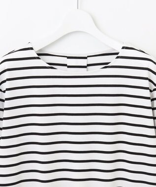 J.PRESS LADIES S ボーダー TEE シャツテール カットソー ブラック系1