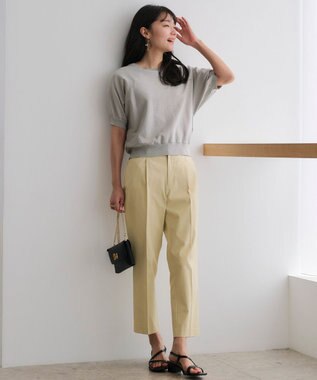 ANY SIS 【接触冷感・UVカット・撥水】クールタッチテーパード パンツ イエロー