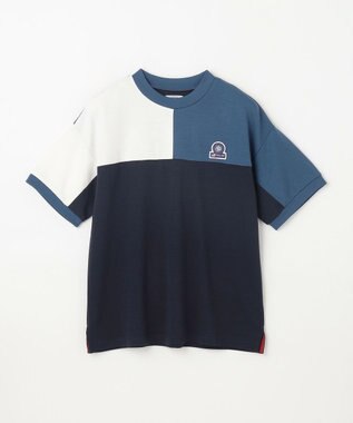 J.PRESS KIDS 【吸水速乾】【140-170cm】ポンチローマ トリコロール 切替Ｔシャツ ネイビー系
