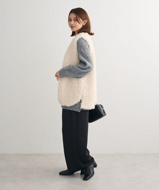 Green Parks シープライクファーベスト Ivory