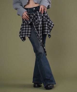 WEGO フェイクスリーブフレアデニム