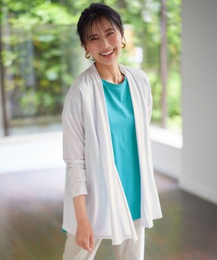 ANY 【接触冷感/UVケア/吸水速乾】長袖シアーカーディガン アイスグレー