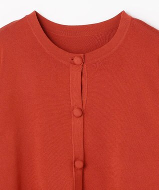 ANY スウェットライクニットカーディガン オレンジ