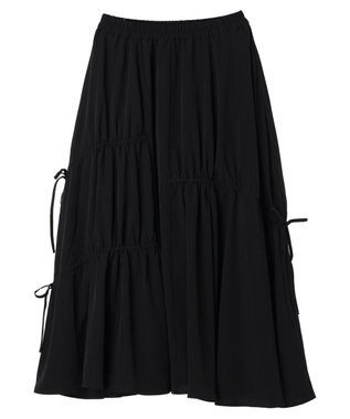 earth music&ecology ドロストギャザーフレアスカート Black