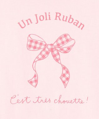 ANY KIDS 【一部店舗/WEB限定】【綿100%】プリント 半袖Tシャツ ピンク×リボン