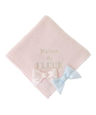 Maison de FLEUR バイカラーリボンタオルハンカチ Light Pink