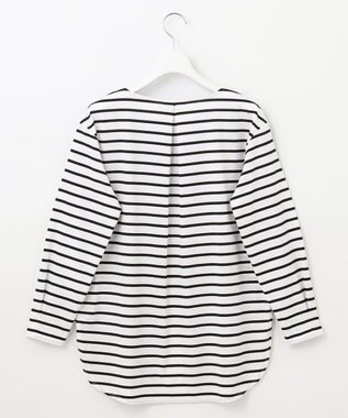 J.PRESS LADIES S ボーダー TEE シャツテール カットソー ブラック系1