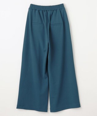 ANY 【ウエストゴム】２タックジョーゼットワイドパンツ ネイビーブルー