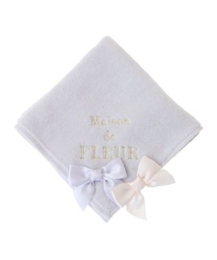 Maison de FLEUR バイカラーリボンタオルハンカチ Lilac