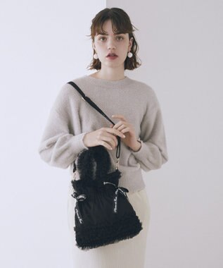 Maison de FLEUR チュールフリルダブルリボン2Wayトート