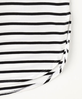 J.PRESS LADIES S ボーダー TEE シャツテール カットソー ブラック系1