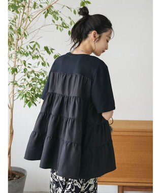 CRAFT STANDARD BOUTIQUE 異素材ティアードカットチュニック Black