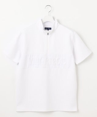 23区GOLF 【MEN】着脱しやすいバンプジャージー　ハーフジップカットソー ホワイト系