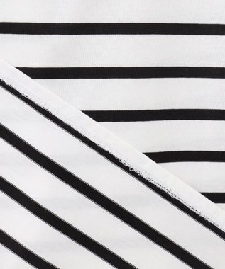 J.PRESS LADIES S ボーダー TEE シャツテール カットソー ブラック系1