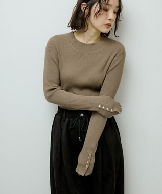 Green Parks 袖口金釦リブニットプルオーバー