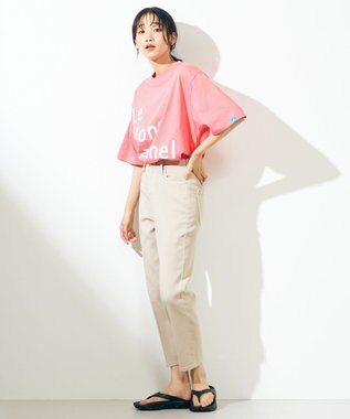 SHARE PARK LADIES センタープレスストレートデニム グレージュ