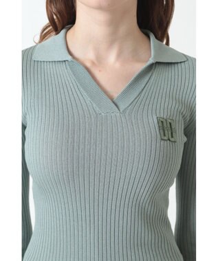 DAKS リブ編みVネックニット アイビーグリーン