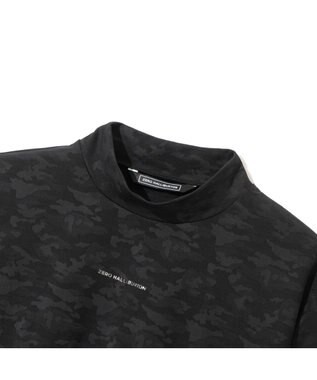 ZERO HALLIBURTON カモフラージュ柄 ジャガードモックネックシャツ ZHG-A4A 2a 82852 ゴルフウェア ブラック