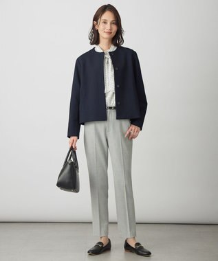 J.PRESS LADIES S 【WEB限定カラーあり】ツムギートflannel ノーカラー ジャケット ネイビー系