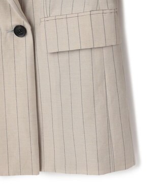 BEIGE， ERYTH / リネンストライプダブルジャケット Flax × Bordeaux