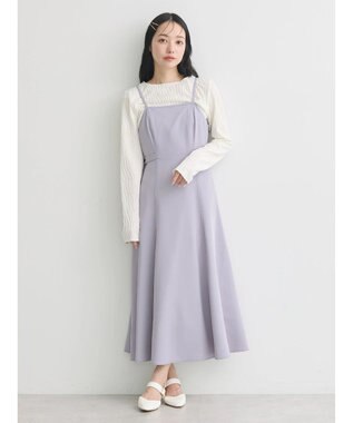 earth music&ecology サイドベルトフレアワンピース Blue