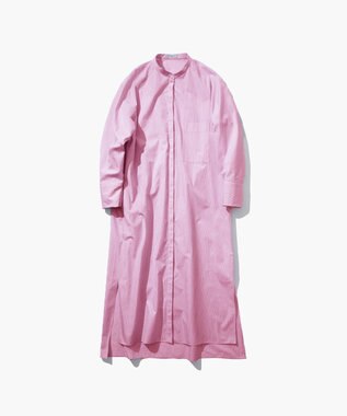 ATON GIZA STRIPE | バンドカラードレス PINK STRIPE