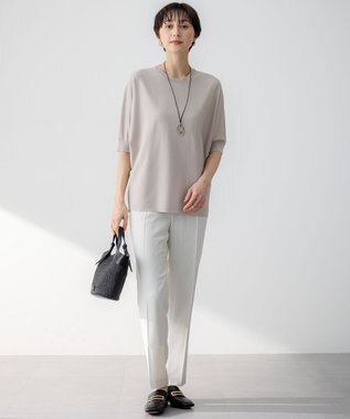 23区 S 【洗える】レーヨンポリエステルストレッチ ドルマン ニット ベージュ系