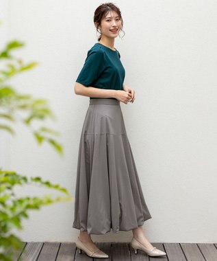 ANY SIS 【接触冷感・UVカット・洗える】ハイストレッチスムースタックスリーブ カットソー ダークグリーン