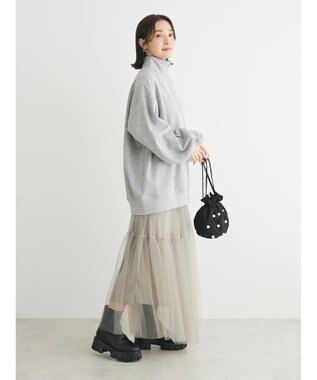 Green Parks ・ＳＵＧＡＲ　ＳＰＯＯＮ　ウラキモウハーフＺＩＰスウェット Gray Mixture