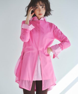 uncrave トリコットシフォン カシュクールトップス ピンク