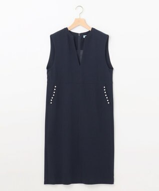 組曲 S 【パール釦付き】 ウールライクジャンパースカート ネイビー系