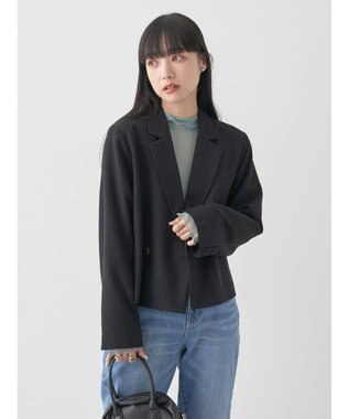 earth music&ecology ショートテーラードジャケット Black