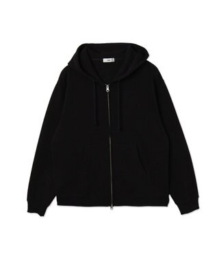 WEGO 【ユニセックス着用ITEM/SMLサイズ展開】リラックスフィットダブルZIPパーカー ブラック