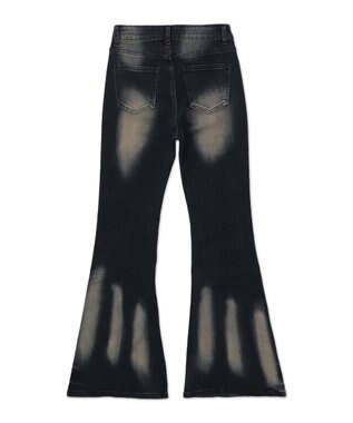 WEGO ブラストストフレアデニムパンツ デニム濃色