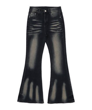 WEGO ブラストストフレアデニムパンツ デニム濃色