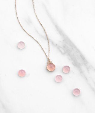 TOCCA 【WEB限定】BLOOMING BUD K10 NECKLACE K10 天然石カボションカット ダイヤモンド ネックレス ピンク系