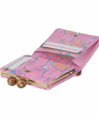 tsumori chisato CARRY 葉っぱ がま口 2つ折り財布 ピンク