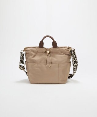 TOPKAPI 【TREASURE TOPKAPI】ナイロン パターンベルト付き 2way トートバッグ / 8ポケット ベージュ