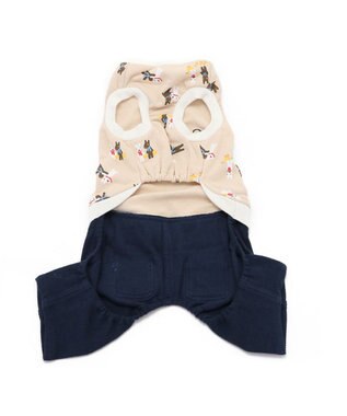 PET PARADISE リサとガスパール パンツ つなぎ 【小型犬】 青ポケット ベージュ