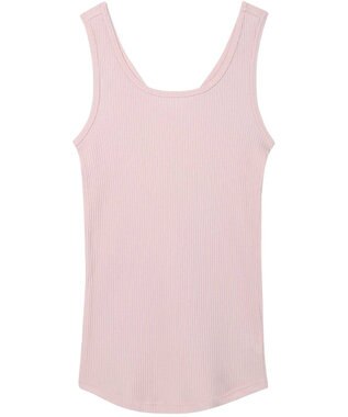 une nana cool 綿100%生地使用 リブ編みコットン タンクトップ ピンク