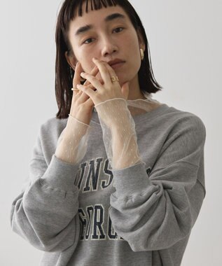 AMERICAN HOLIC ドットチュールハイネックプルオーバー