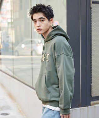 WEGO 【ユニセックス着用ITEM】ワッペンロゴパーカー カーキ