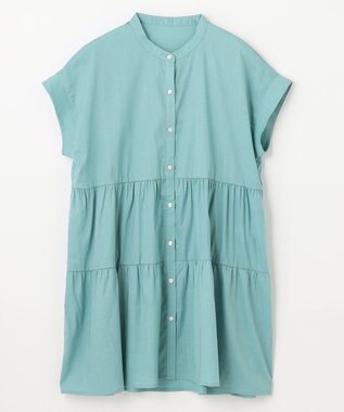 ANY 【洗濯機可能】シルキーソフトティアードブラウス ミント