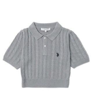 WEGO 別注USPOLO　ケーブルニットポロ グレー