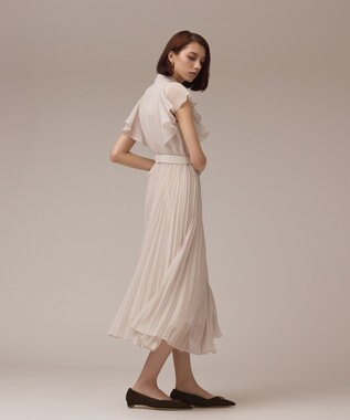 GRACE CONTINENTAL ボウタイプリーツドレス ベージュ