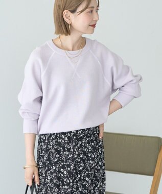 AMERICAN HOLIC ソフトコットンスウェットライクニットトップス ラベンダー